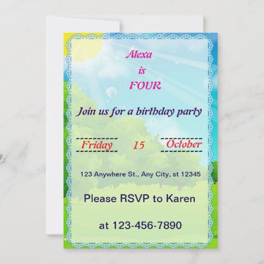 Geburtstag der Libellen Einladung (Vorderseite)