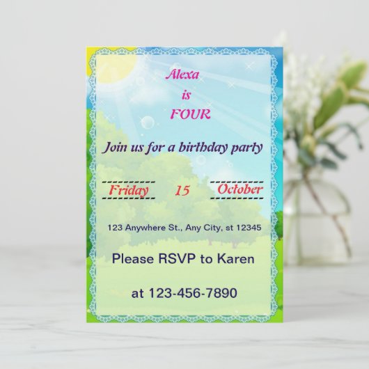 Geburtstag der Libellen Einladung (Stehend Vorderseite)