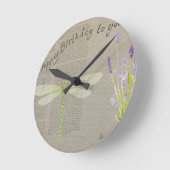Geburtstag der Libellen Runde Wanduhr (Winkel)