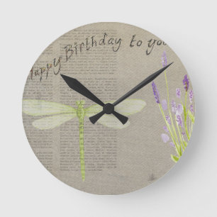 Geburtstag der Libellen Runde Wanduhr