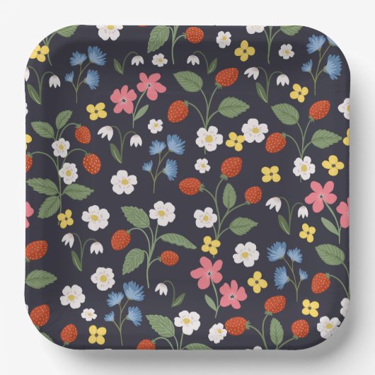 Geburtstag der Marine Strawberry Pappteller (Vorderseite)