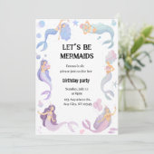 Geburtstag der Meerjungfrau Einladung (Stehend Vorderseite)