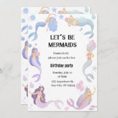 Geburtstag der Meerjungfrau Einladung (Vorne/Hinten)