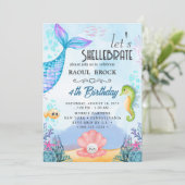 Geburtstag der Meerjungfrau Einladung (Stehend Vorderseite)