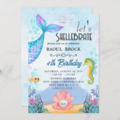 Geburtstag der Meerjungfrau Einladung (Vorne/Hinten)