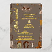 Geburtstag der meisten gewollt Texas Cowboy Folieneinladung (Vorderseite)