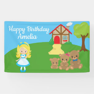 Geburtstag der Messe Goldilocks und Drei Bären Banner