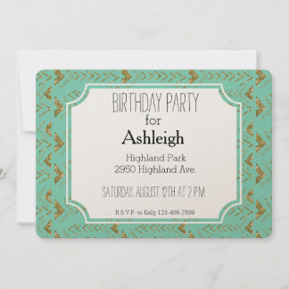 Geburtstag der Mini- und Gold-Glam-Pfeile Einladung