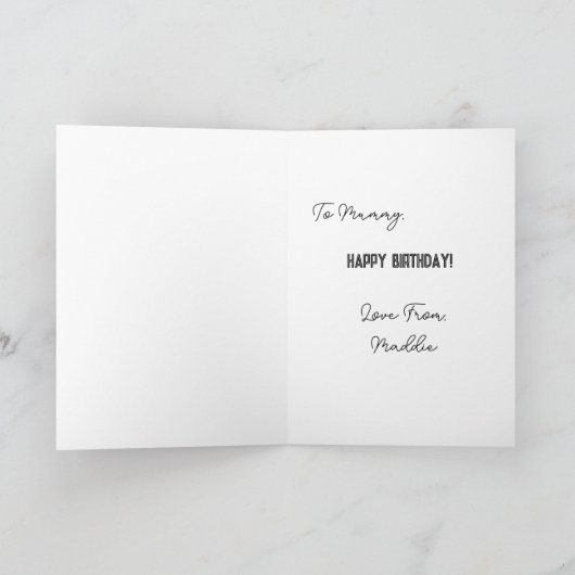 Geburtstag der Mutter, lustige Karte (Innenseite)