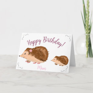 Geburtstag der niedlichen Igel Mama Karte