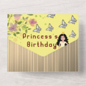 Geburtstag der Prinzessin All In One Einladung (Rückseite)