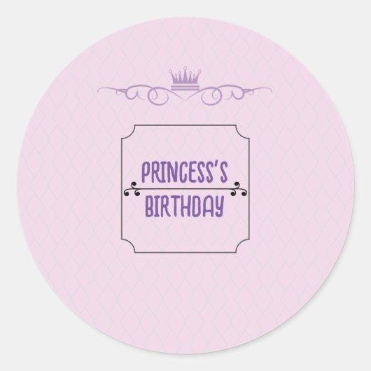 Geburtstag der Prinzessin Runder Aufkleber (Vorderseite)