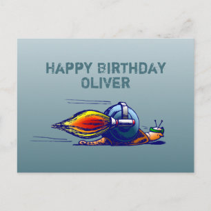 Geburtstag der Raketenschnecke Postkarte