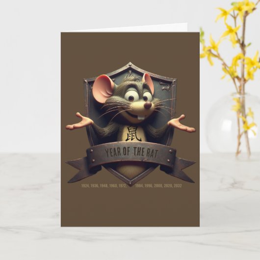 Geburtstag der Ratte Karte (Gelbe Blume)