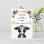 Geburtstag der schwarzen und weißen Kuh individuel Einladung (Stehend Vorderseite)