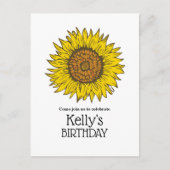 Geburtstag der Sonnenblume, Einladung auf Postkart (Vorderseite)