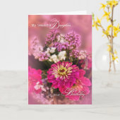 Geburtstag der Tochter in weichrosa, florales Them Karte (Gelbe Blume)