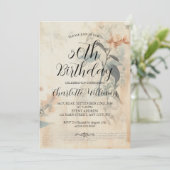 Geburtstag der Vintagen botanischen Frauen Einladung (Stehend Vorderseite)