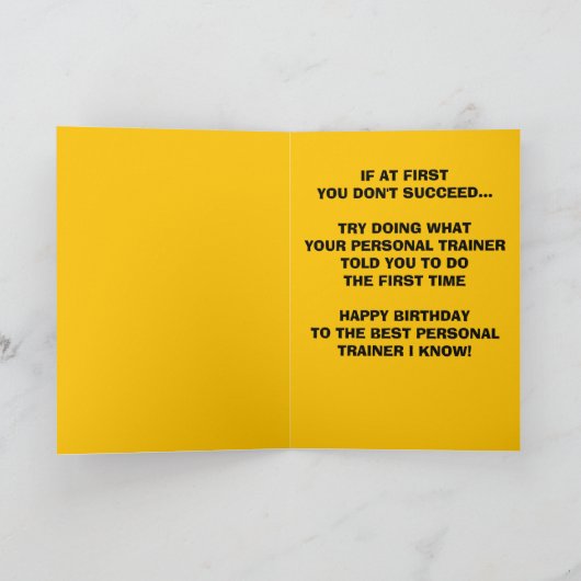 Geburtstag der weiblichen Personal Trainerin Karte (Innenseite)