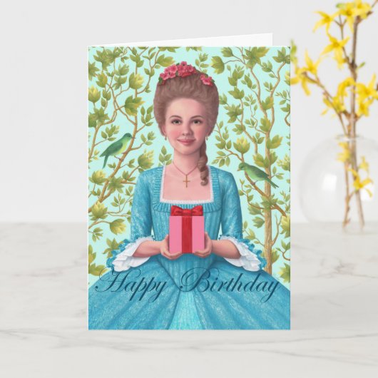 "Geburtstag des 18. Jahrhunderts." Grußkarte Karte (Gelbe Blume)