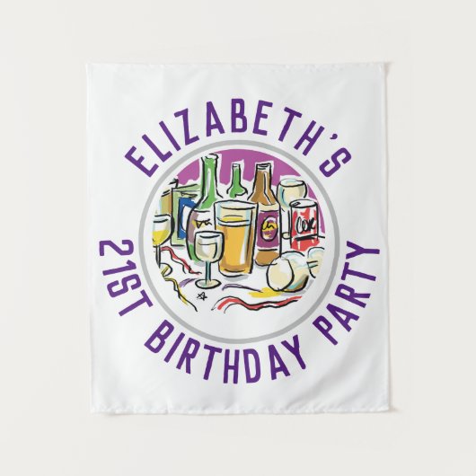 Geburtstag des 21. Lebensjahres Wandteppich (Vorderseite)