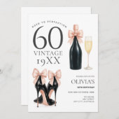 Geburtstag des 60. Champagners Einladung (Vorne/Hinten)