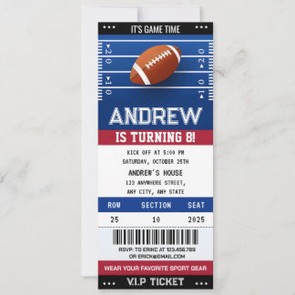 Geburtstag des American Football Tickets Einladung