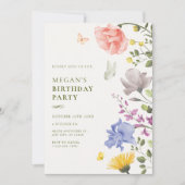 Geburtstag des ästhetischen Blumengartens Einladung (Vorderseite)
