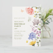 Geburtstag des ästhetischen Blumengartens Einladung (Stehend Vorderseite)