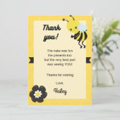 Geburtstag des Bienentages Party Dankeschön Karte (Stehend Vorderseite)