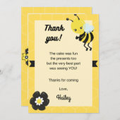 Geburtstag des Bienentages Party Dankeschön Karte (Vorne/Hinten)