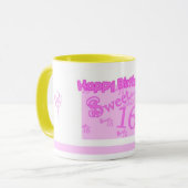 Geburtstag des Bonbon-16 Tasse (Vorderseite Links)
