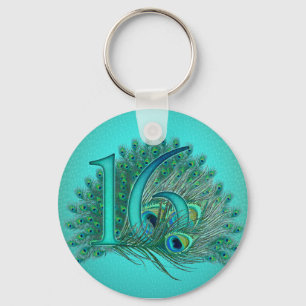 Geburtstag des Bonbons 16 verzierte Alterszahl Schlüsselanhänger