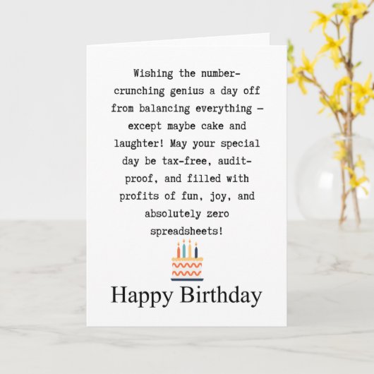 Geburtstag des Buchhalters Karte (Gelbe Blume)