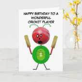 Geburtstag des Cricket Players Karte (Gelbe Blume)