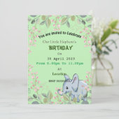 Geburtstag des Elefanten Einladung (Stehend Vorderseite)