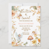 Geburtstag des Feenschmetterlings, boho Feen Mädch Einladung (Vorderseite)