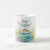 Geburtstag des Fisches mit Kuchen Kaffeetasse (Mittel)