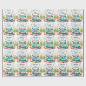 Geburtstag des Fischfangs zum Thema Spaß Geschenkpapier (Flach)