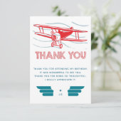 Geburtstag des Flugzeugs Dankeskarte (Stehend Vorderseite)