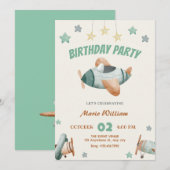 Geburtstag des Flugzeugs Einladung (Vorne/Hinten)
