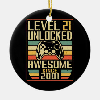 Geburtstag des Gamers 21 Männer Frauen Gaming Awes Keramik Ornament