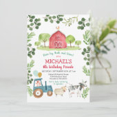 Geburtstag des Grünlandentiers Einladung (Stehend Vorderseite)