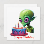 Geburtstag des Himmelsbesuchers Einladung (Vorne/Hinten)