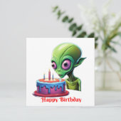 Geburtstag des Himmelsbesuchers Einladung (Stehend Vorderseite)