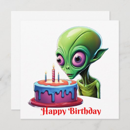 Geburtstag des Himmelsbesuchers Feiertagskarte (Vorne/Hinten)