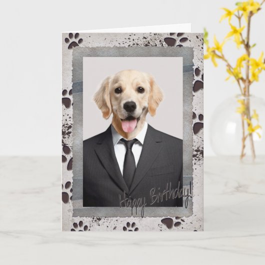 Geburtstag des Hundes Karte (Gelbe Blume)