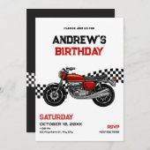 Geburtstag des klassischen Motorrades Einladung (Vorne/Hinten)