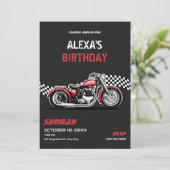 Geburtstag des klassischen Motorrades Einladung (Stehend Vorderseite)