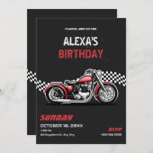 Geburtstag des klassischen Motorrades Einladung (Vorne/Hinten)
